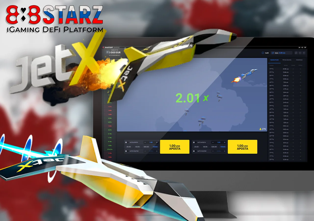 Динамичная игра JetX с нарастающим множителем выигрыша yf 888Starz